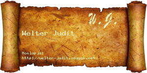Welter Judit névjegykártya